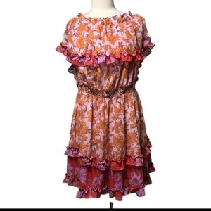 Womens Jessica Simpson Ruffle Amelia Short Dress 1X Nwt